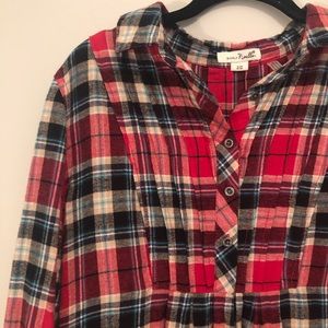 Flannel Blouse with Pockets